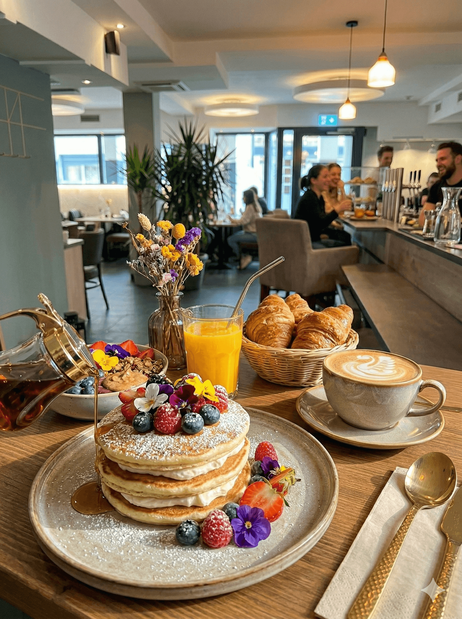Pancake Tower – Fluffige Pancakes mit Beeren